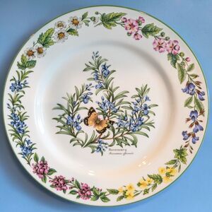 Royal Worcester Herbs Porcelain Rosemary Dinner Plate 10" Vintage 1990